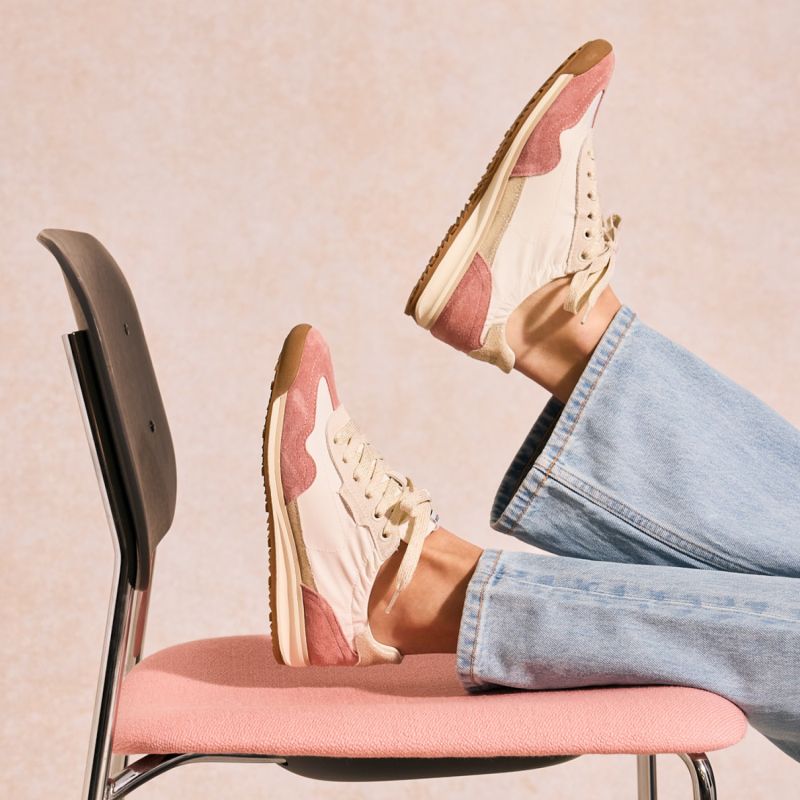 CAMDEN SNEAKER W - NYL/SDE/CRYSTAL - BLANC CASSÉ/ROSE/OR